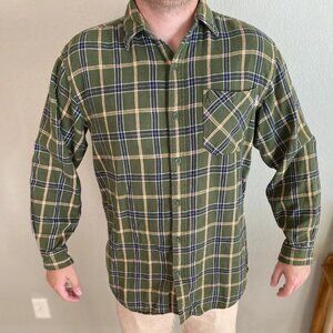 CARHARTT Men’s MEDIUM Long Sleeve Plaid Flannel Shirt Chest Pockets MINT